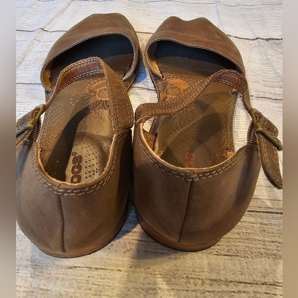 BOGS Size 8.5 Nashville Peep Toe Sandals Soft Leather with Ankle Strap Brown - Picture 5 of 7